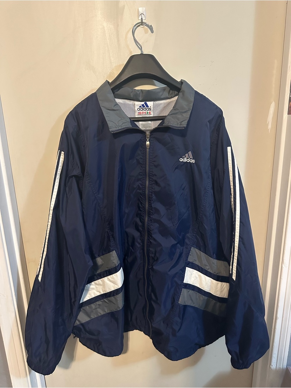 Vintage 1990s Adidas Full-Zip Windbreaker Track Jacket